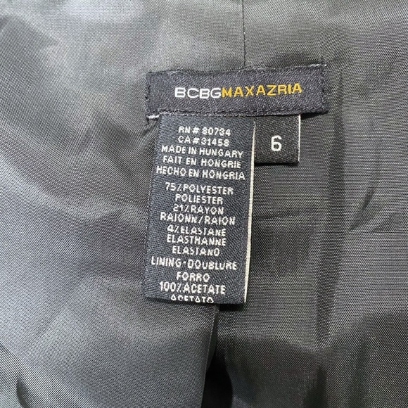 BCBG Maxazria Women Black Pinstripe Blazer Suit Jacket Work Career Academia 6 - Picture 9 of 10